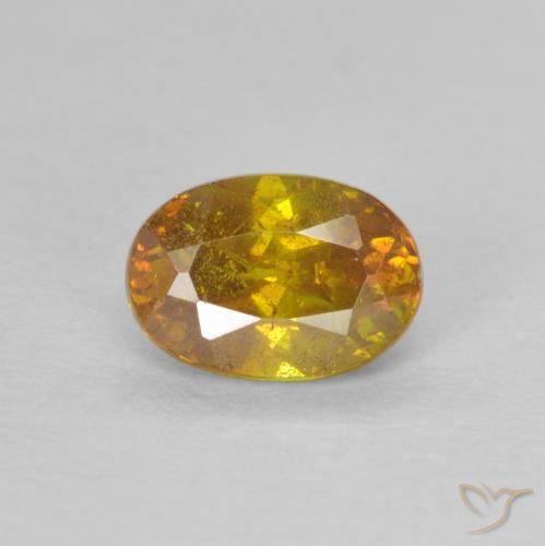 0.82ct 자연스러운 미디엄 골드 섬아연석, 타원형, SI-I1