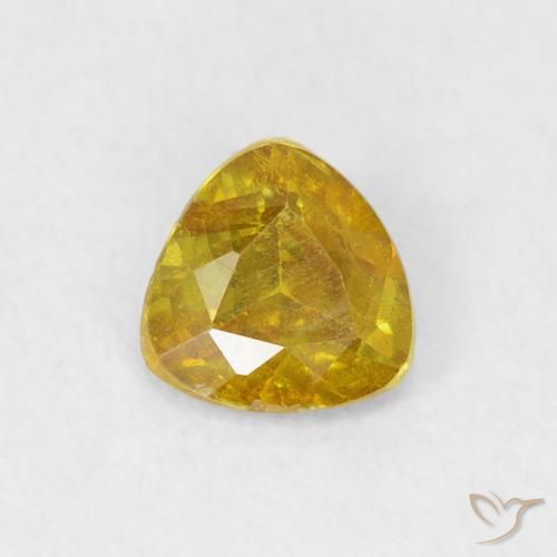 0.53ct 자연스러운 미디엄 옐로우 섬아연석, 일조, SI-I1
