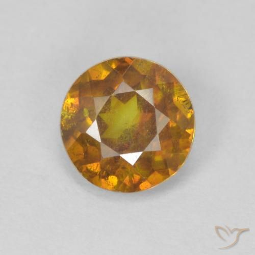0.95ct 자연스러운 골든 브라운 섬아연석, 둥근, SI-I1