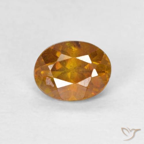 0.67ct 자연스러운 골든 브라운 섬아연석, 타원형, SI-I1
