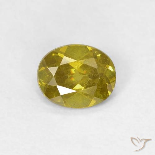 0.59ct 자연스러운 Medium Golden Brown 섬아연석, 타원형, SI-I1
