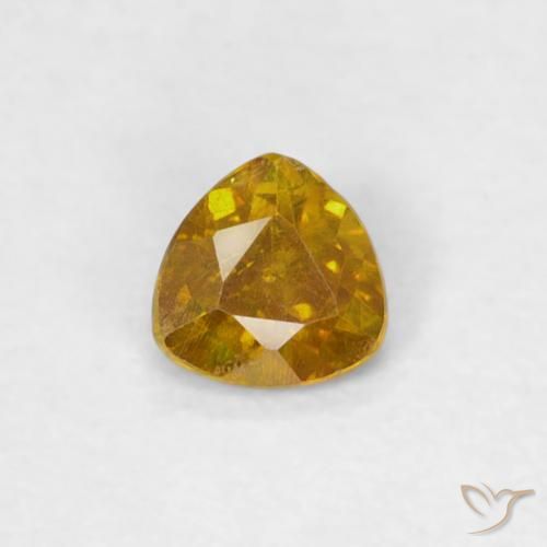 0.19ct 자연스러운 미디엄 골드 섬아연석, 일조, SI-I1