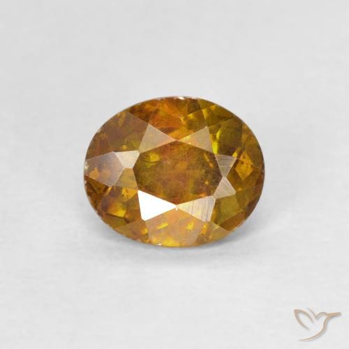 0.80ct 자연스러운 갈색 황금 섬아연석, 타원형, SI-I1