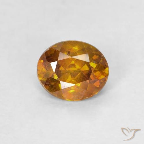 0.40ct 자연스러운 골든 브라운 섬아연석, 타원형, SI-I1