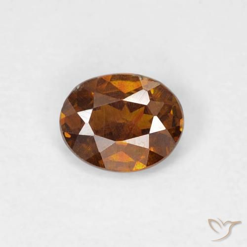 0.31ct 자연스러운 Medium Dark-Orange 섬아연석, 타원형, SI-I1