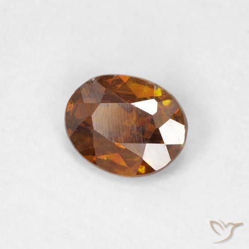 0.31캐럿 천연 Medium Dark-Orange 섬아연석, 타원형, SI-I1