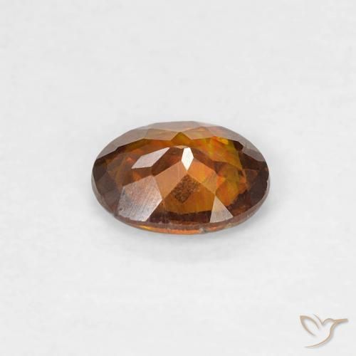 0.31캐럿 천연 Medium Dark-Orange 섬아연석, 타원형, SI-I1