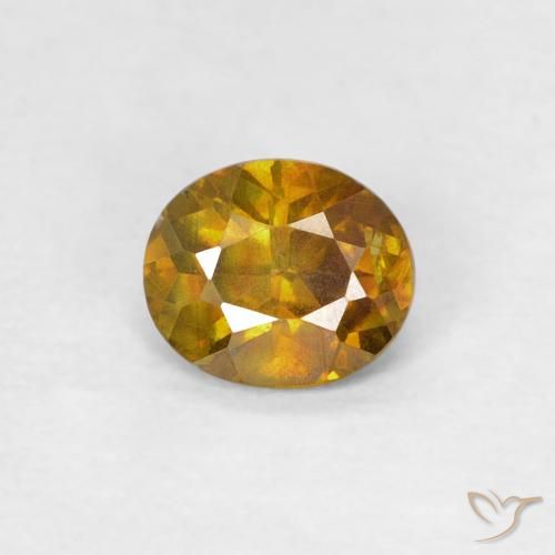 0.41ct 자연스러운 골든 브라운 섬아연석, 타원형, SI-I1