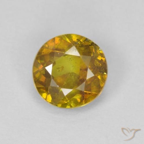 0.97ct 자연스러운 딥 골드 섬아연석, 둥근, SI-I1
