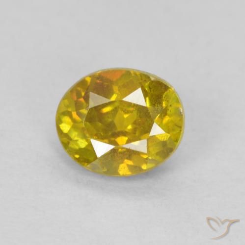 0.54ct 자연스러운 갈황색 섬아연석, 타원형, SI-I1