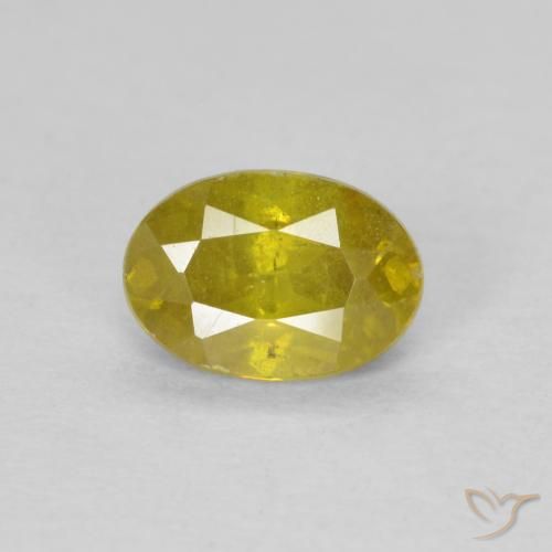 0.72ct 자연스러운 미디엄 옐로우 섬아연석, 타원형, SI-I1