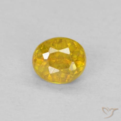 0.18ct 자연스러운 황색을 띠는 금 섬아연석, 타원형, SI-I1