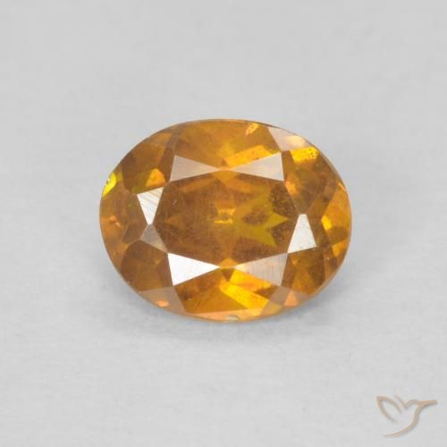 0.53ct 자연스러운 미디엄 오렌지 섬아연석, 타원형, SI-I1