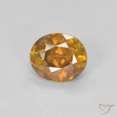 0.51ct 자연스러운 갈색 오렌지 섬아연석, 타원형, SI-I1