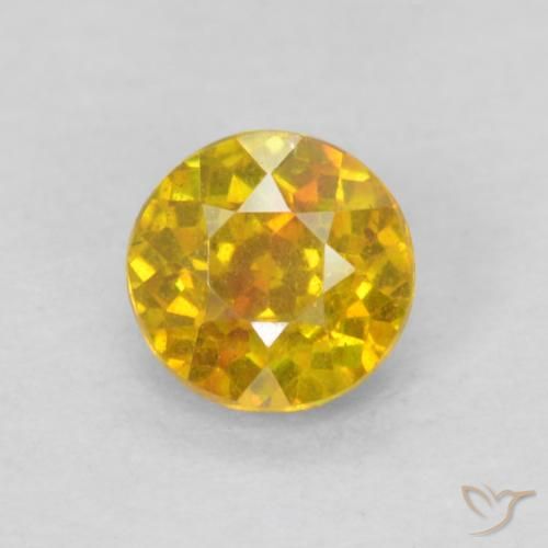 0.33ct 자연스러운 범블비 옐로우 섬아연석, 둥근, SI-I1