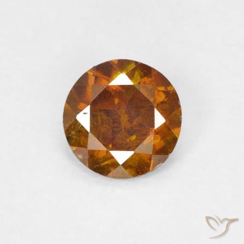 0.44ct 자연스러운 미디엄 오렌지 섬아연석, 둥근, SI-I1