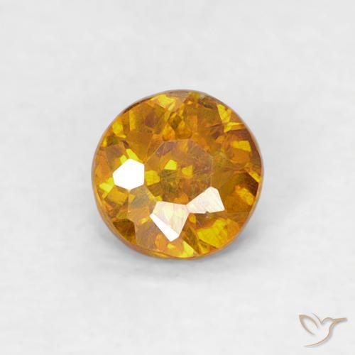 0.23ct 자연스러운 골든 브라운 섬아연석, 둥근, SI-I1
