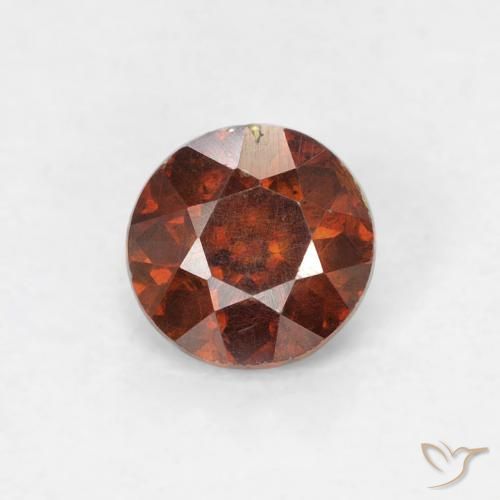 0.57ct 자연스러운 다크 오렌지 섬아연석, 둥근, SI-I1