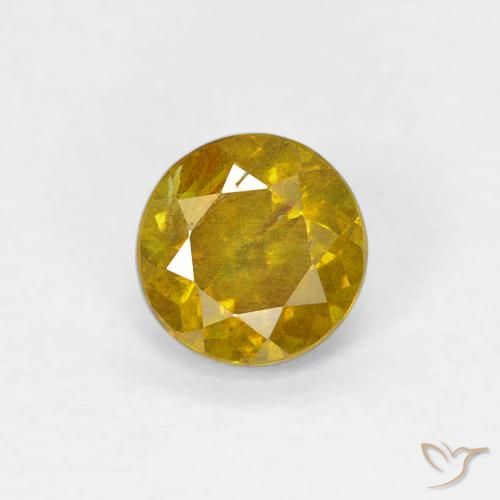 0.73ct 자연스러운 미디엄 골드 섬아연석, 둥근, SI-I1