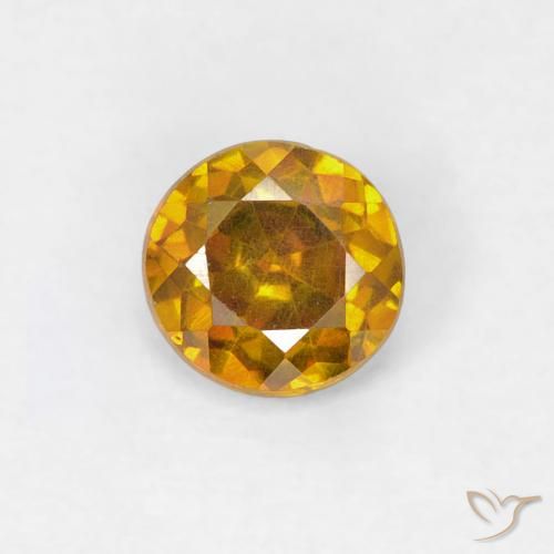 0.48ct 자연스러운 황금색 섬아연석, 둥근, SI-I1