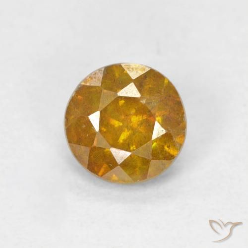 0.95ct 자연스러운 골든 브라운 섬아연석, 둥근, SI-I1