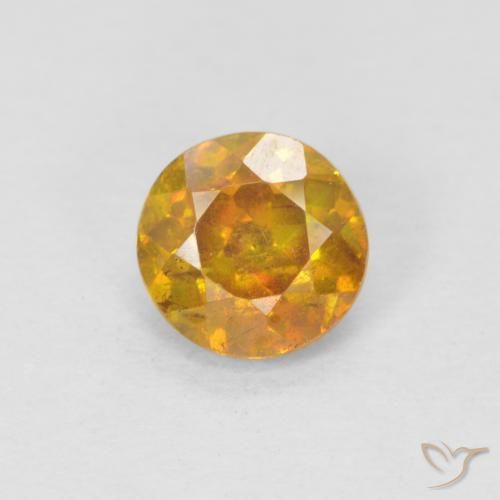 0.95ct 자연스러운 골든 브라운 섬아연석, 둥근, SI-I1