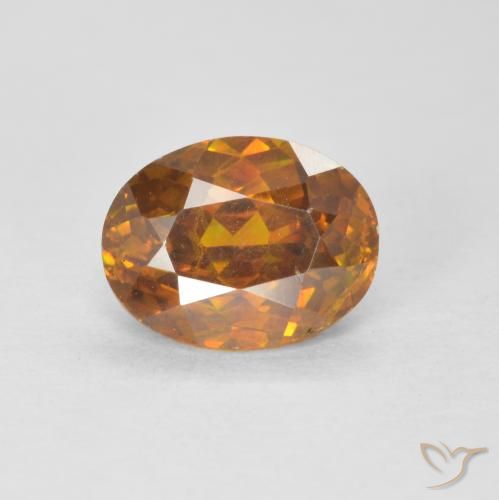 1.91ct 자연스러운 Medium Dark-Orange 섬아연석, 타원형, VS-SI