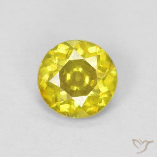 0.47ct 자연스러운 갈황색 섬아연석, 둥근, SI-I1