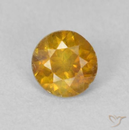 0.29ct 자연스러운 미디엄 오렌지 섬아연석, 둥근, VS-SI