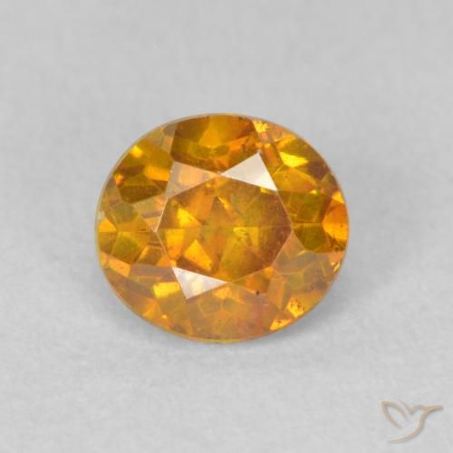 0.61ct 자연스러운 살구 오렌지 섬아연석, 둥근, VS-SI