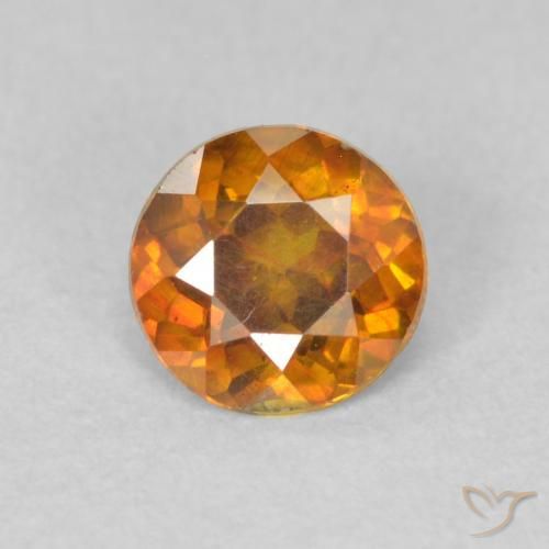 0.47ct 자연스러운 오렌지 브라운 섬아연석, 둥근, VS-SI