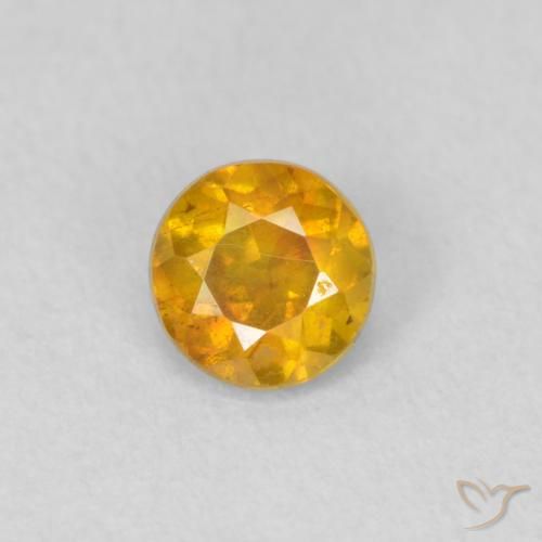 0.34ct 자연스러운 다크 골든 섬아연석, 둥근, VS-SI