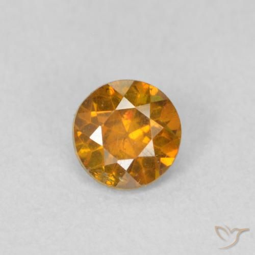 0.36ct 자연스러운 미디엄 오렌지 섬아연석, 둥근, VS-SI
