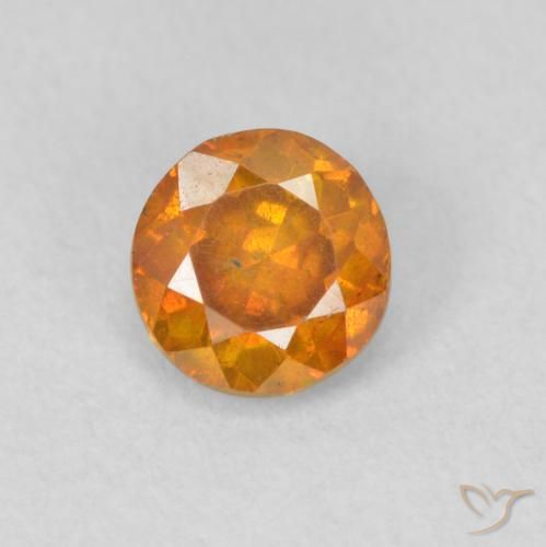 0.53ct 자연스러운 살구 오렌지 섬아연석, 둥근, VS-SI
