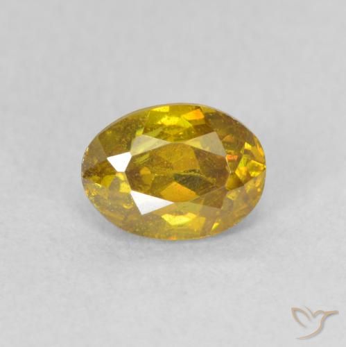 0.83ct 자연스러운 딥 골드 섬아연석, 타원형, VS-SI