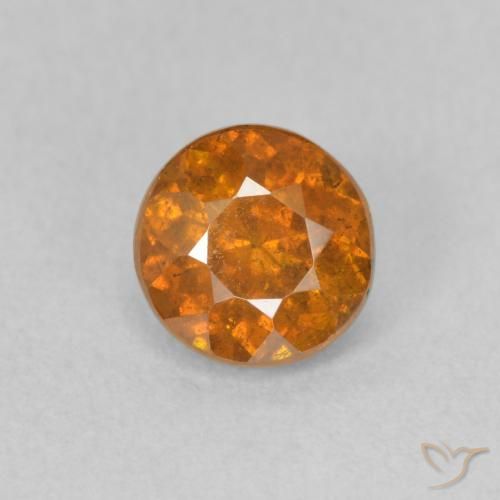 0.91ct 자연스러운 미디엄 오렌지 섬아연석, 둥근, VS-SI
