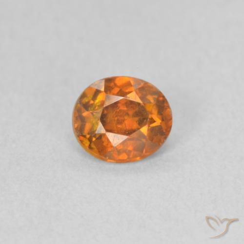 0.43ct 자연스러운 미디엄 오렌지 섬아연석, 타원형, VS-SI