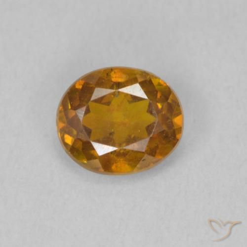 0.74ct 자연스러운 갈색 오렌지 섬아연석, 타원형, VS-SI