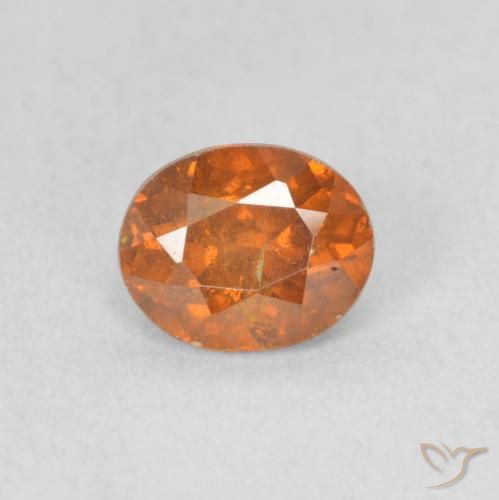 0.82ct 자연스러운 딥 오렌지 섬아연석, 타원형, SI
