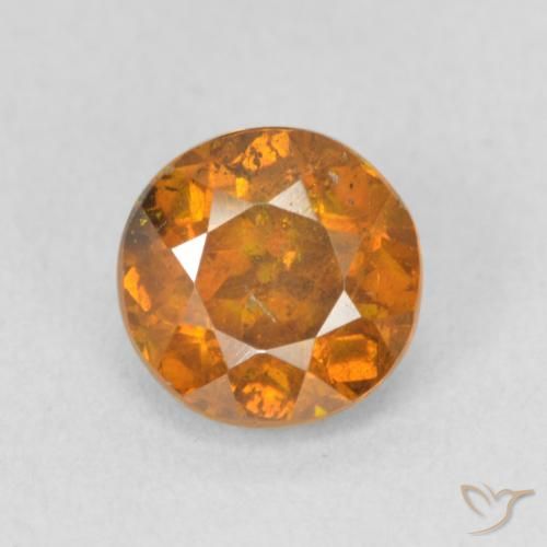 1.37ct 자연스러운 오렌지 브라운 섬아연석, 둥근, VS-SI