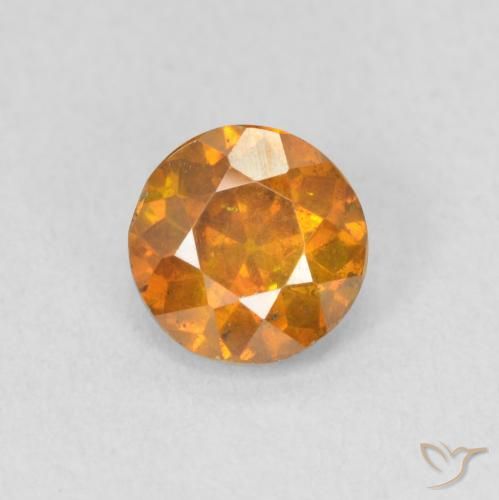 0.85ct 자연스러운 미디엄 오렌지 섬아연석, 둥근, VS-SI