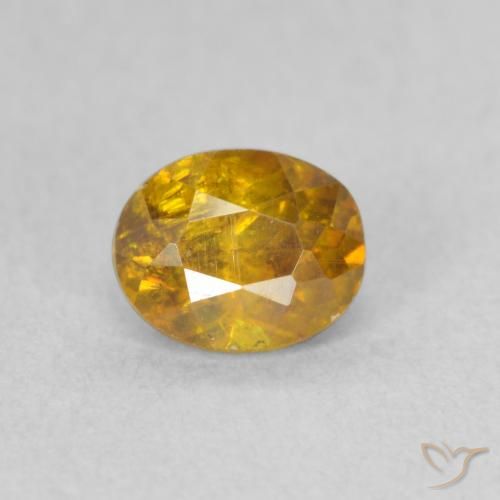 0.85ct 자연스러운 금 섬아연석, 타원형, SI