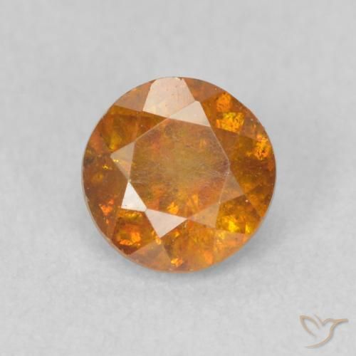 0.71ct 자연스러운 오렌지 브라운 섬아연석, 둥근, SI