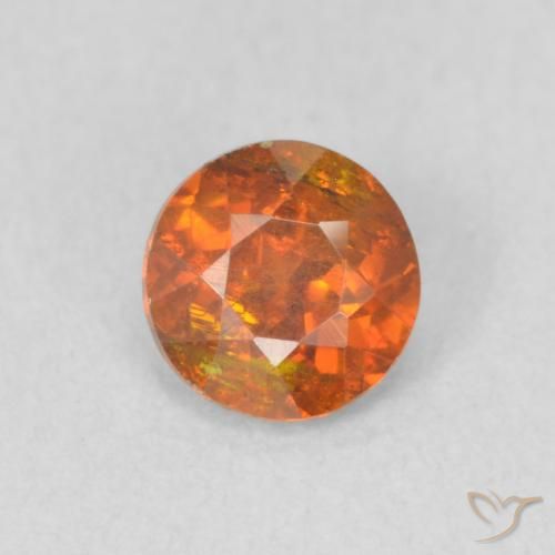 0.52ct 자연스러운 흙빛 오렌지 섬아연석, 둥근, SI