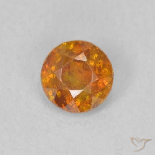 0.46ct 자연스러운 미디엄 오렌지 섬아연석, 둥근, SI