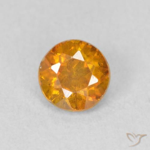 0.50ct 자연스러운 미디엄 오렌지 섬아연석, 둥근, SI