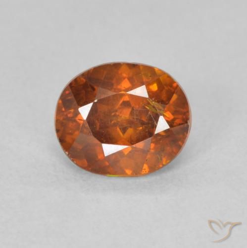 0.93ct 자연스러운 딥 오렌지 섬아연석, 타원형, VS-SI