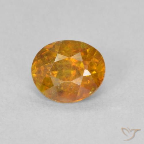 0.62ct 자연스러운 Medium Light-Orange 섬아연석, 타원형, VS-SI