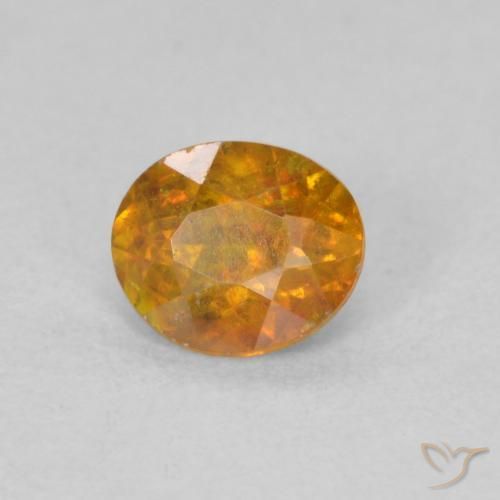 0.62캐럿 천연 Medium Light-Orange 섬아연석, 타원형, VS-SI