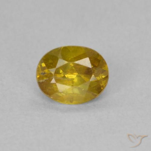0.52ct 자연스러운 갈황색 섬아연석, 타원형, VS-SI